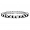 Black and White Stone Stackable 1.3mm Double Shared Prong Eternity Ring