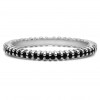 Black Stone Stackable 1.5mm Double Shared Prong Eternity Ring