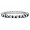 Diamond and Sapphire Stackable 1.3mm Double Shared Prong Eternity Ring