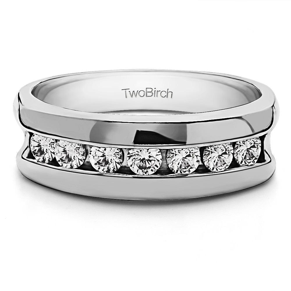 0.25 Ct. 7 Stone Channel Set Men's Wedding Band