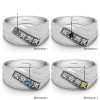 0.24 Ct. Sapphire Four Birthstone Prong Set Diagonal Men's Wedding Ring in White Gold