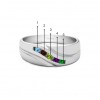 0.29 Ct. Five Birthstone Twisted Shank Men's Wedding Ring in White Gold