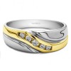 0.29 Ct. Five Birthstone Twisted Shank Men's Wedding Ring in White Gold