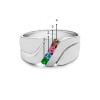 0.24 Ct. Four Birthstone Twisted Shank Men's Wedding Band in White Gold
