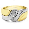 0.24 Ct. Four Birthstone Twisted Shank Men's Wedding Band in White Gold