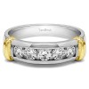 0.49 Ct. Five Birthstone Channel Set Men's Band With Raised Edges in White Gold