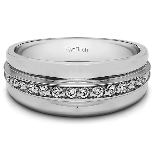 0.2 Ct. Thin Prong in Channel Set Men's Wedding Band