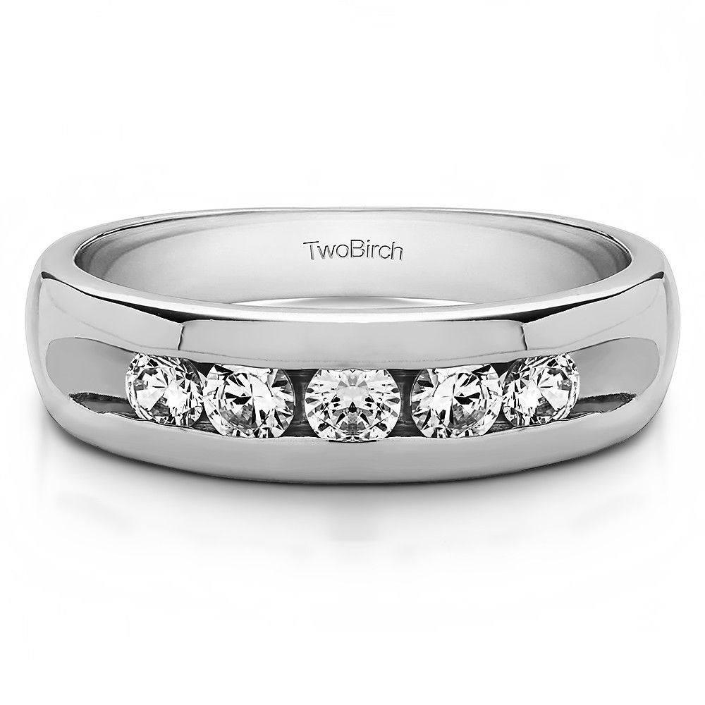 0.25 Ct. Wide Channel Set Men's Ring with Open End Design