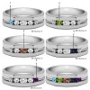 0.51 Ct. Five Birthstone Channel Set Open Ended Men's Ring in White Gold