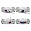 0.5 Ct. Three Birthstone Men's Wedding Ring with Ribbed Shank in White Gold