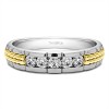 0.36 Ct. Five Birthstone Channel Set Men's Wedding Ring with Braided Shank in White Gold