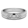 0.33 Ct. Three Stone Burnished Designer Shank Men's Wedding Ring