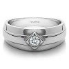 0.3 Ct. Burnished Solitaire Men's Wedding Band