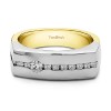 0.5 Ct. Birthstone Men's Unique Channel Set Wedding ring in White Gold