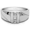 0.33 Ct. Princess Three Stone Channel Set Men's Ring