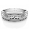 0.24 Ct. Three Stone Channel Set Men's Ring