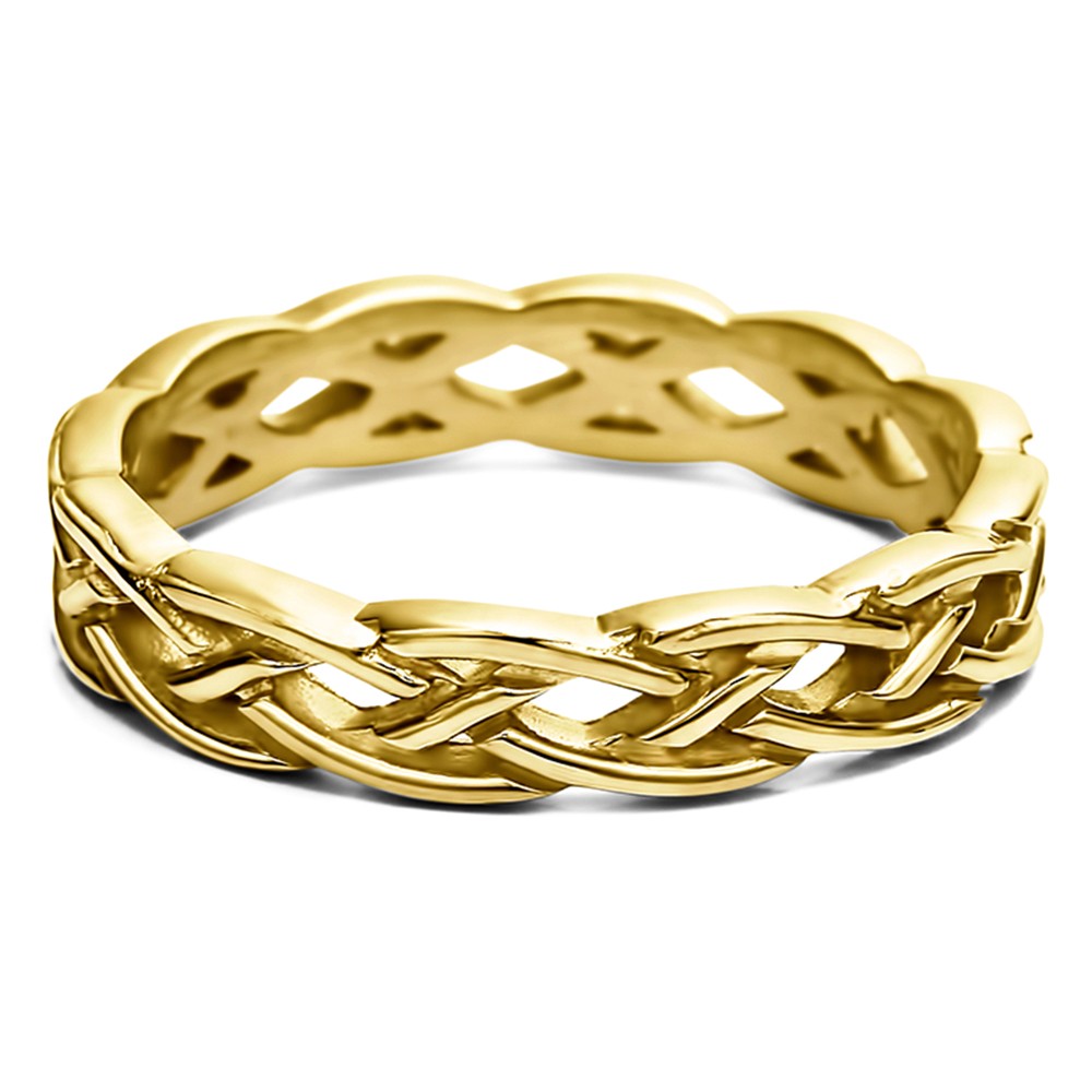 Celtic Infinity Braided Men's Ring in Yellow Gold