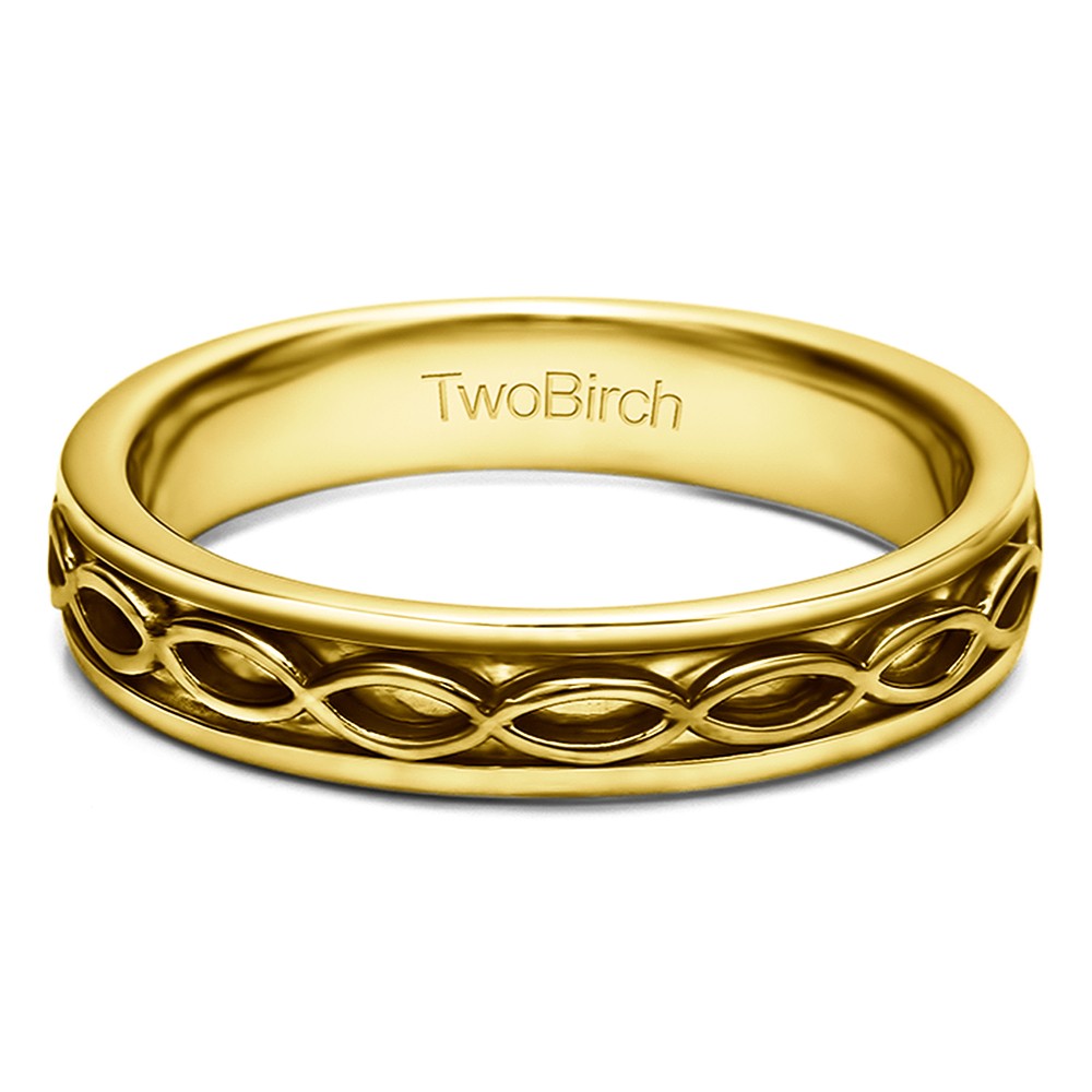 Celtic Infinity Men's Wedding Band in Yellow Gold