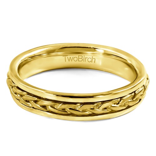 Celtic Braided Infinity Men's Wedding Ring in Yellow Gold