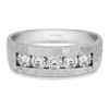 0.5 Ct. Five Stone Channel Set Men's Ring with Hammered Finish