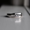 0.27 Ct. Three Stone Channel Set Men's Ring with Open End Design