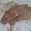 1 Ct. Vintage Engraved Bar Set Curved Ring Guard