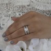 1 Ct. Vintage Engraved Bar Set Curved Ring Guard