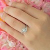 1 Carat Round Bypass Halo Engagement Ring