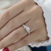 1 Carat Round Three Stone Cluster Engagement Ring with Filigree