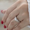 1 Carat Round Three Stone Cluster Engagement Ring with Filigree