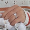 1 Carat Round Halo Twisted Shank Engagement Ring