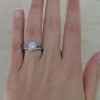 Round Halo Engagement Ring and Ring Guard Set, 2 Pieces (Ring Guard and Halo Engagement Ring)