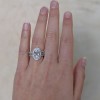Oval Halo Engagement Ring and Ring Guard Set, 2 Pieces (Engagement Ring and Ring Guard)