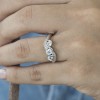 0.72 Carat Twirl Set Three Stone Anniversary Wedding Ring