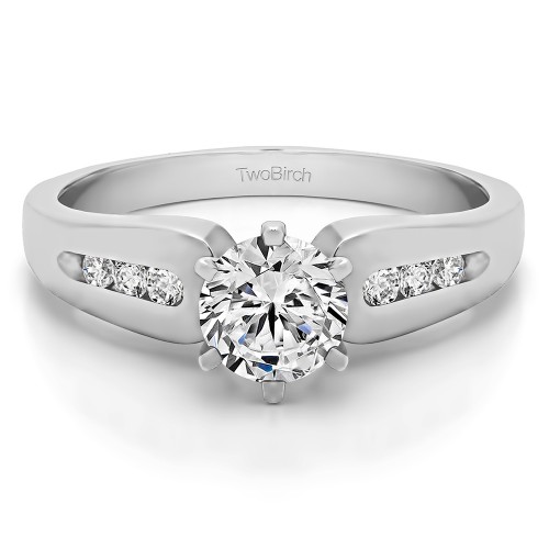 1 Carat Round Graduated Channel Engagement Ring