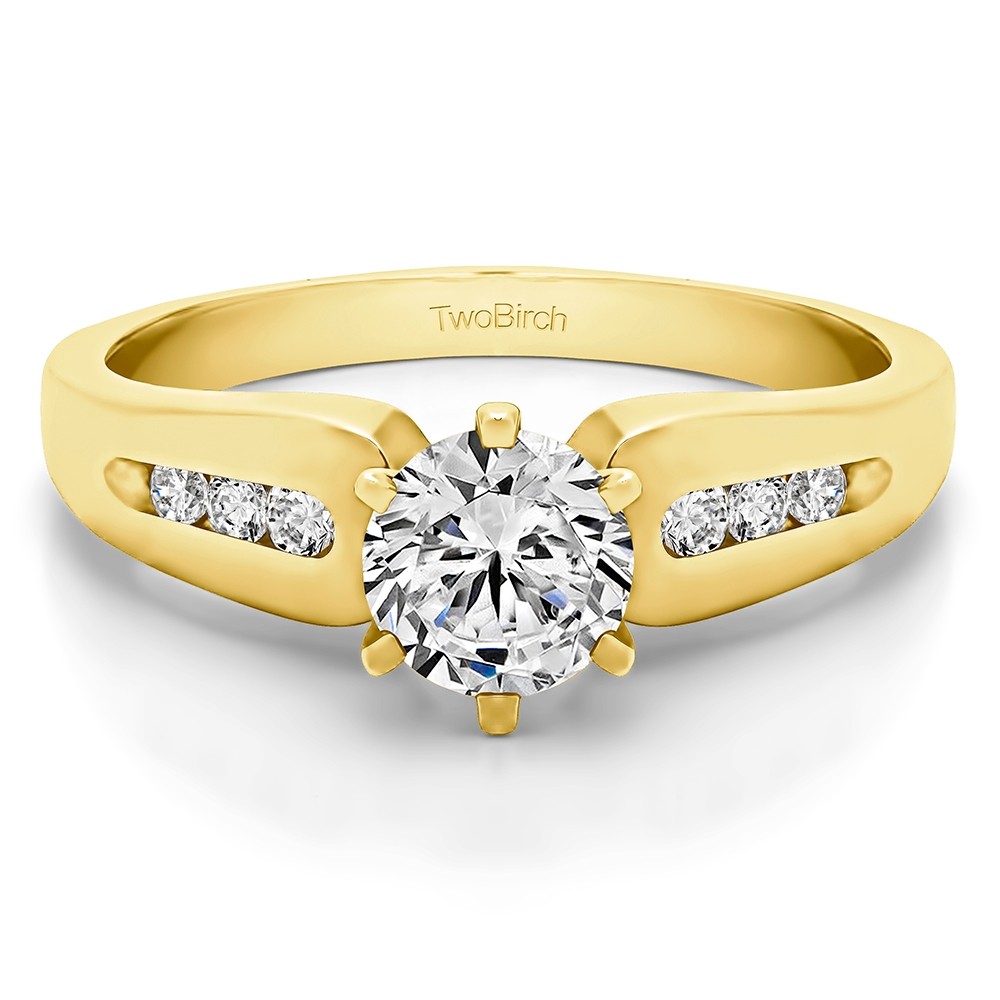 1 Carat Round Graduated Channel Engagement Ring