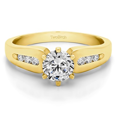 1 Carat Round Graduated Channel Engagement Ring