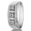 0.33 Ct. Three Stone Prong In Channel Set Men's Wedding Ring