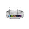 0.51 Ct. Five Birthstone Channel Set Open Ended Men's Ring in White Gold