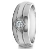 0.3 Ct. Burnished Solitaire Men's Wedding Band