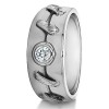 0.3 Ct. Bezel Solitaire Men's Wedding Band with Raised Design