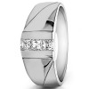 0.33 Ct. Princess Three Stone Channel Set Men's Ring