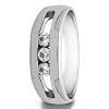 0.27 Ct. Three Stone Channel Set Men's Ring with Open End Design
