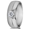 0.5 Ct. High Polish Solitaire Men's Ring With One Round Stone