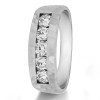 0.5 Ct. Five Stone Channel Set Men's Ring with Hammered Finish