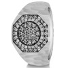 0.48 Ct. Domed Cluster Men's Ring with Hammered Finish
