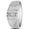 0.33 Ct. Three Stone Princess Cut Channel Men's Ring with Hammered Finish