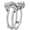 0.98 Ct. Double Row Halo Sunburst Ring Guard