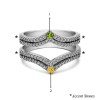 Genuine Birthstone Double Row Chevron Style Anniversary Ring Guard(0.53 Carat)