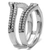 Genuine Birthstone Double Row Chevron Style Anniversary Ring Guard(0.53 Carat)